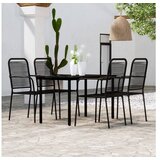  5-dijelni vrtni blagovaonski set crni | shoptok.hr