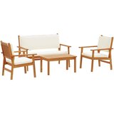  Sjedeća garnitura za vrt 4 pcs Smeđa 120 x 65,5 x 79 cm | shoptok.hr