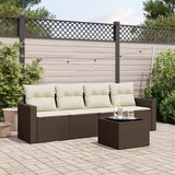  5-dijelni set vrtnih sofa s jastucima poliratan smeđi | shoptok.hr