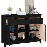  Komoda crna 100 x 35 x 74,5 cm od masivne borovine | shoptok.hr