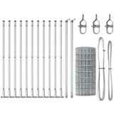 vidaXL Euro Ograda sa 13 Flangiranim Stupovima 0.4x50 m Galvanizirani Čelik | shoptok.hr