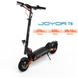 Joyor T6 e-skuter: 600W motor, 48V 18Ah baterija, 25 km/h, 70 km doseg. Aluminijasta okvir, meh. disk zavore, hidravlični blažilnik, 10" pnevmatike., (22095631) u
