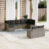 vidaXL 9-dijelni set vrtnih sofa od poliratana s jastucima sivi | shoptok.hr