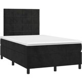  Box spring s madracem LED crni 120 x 200 cm baršun | shoptok.hr
