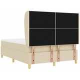  Krevet s opruga kutije s uzglavljem Krema 200 x 140 cm tkanina | shoptok.hr