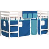  The living store otroški pograd z zavesami moder 80x200 cm trdna borovina - otroški pograd, (21488293) | Shoptok.si