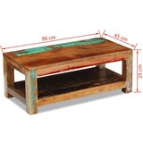 Stolić za kavu od masivnog obnovljenog drva 90 x 45 x 35 cm | shoptok.hr