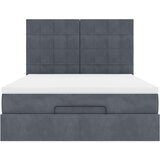  Otomanska postelja z vzmetnicami & LEDs temno siva 140x200cm | Shoptok.si
