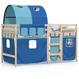 vidaXL Otroški pograd s tunelom moder 90x200 cm trdna borovina, (21128326) | Shoptok.si