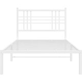 Metalni okvir za krevet s uzglavljem bijeli 100x190 cm | shoptok.hr