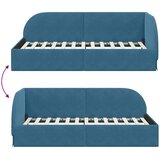 Kutni okvir kreveta s uzglavljem Plava 90 cm x 200 cm Baršun | shoptok.hr