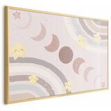  Plakat - Phases of the Moon with a Rainbow 60x40 Zlatni okvir | shoptok.hr