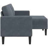 SOFA 2-sjed s ležaljkom u obliku slova L tamnosiva 125cm baršun | shoptok.hr