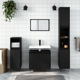 Maison Chic Komplet kopalniških omaric - Kopalniški sestavi 3-delni črn inženirski les, (21787505) | Shoptok.si