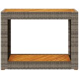  Vrtni bočni stolić s drvenom pločom sivi 100x40x75 cm poliratan | shoptok.hr