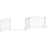  Vrata za pse s vratašcima 4 panela sklopiva 320 cm drvo topole Bijela 80 x 60 x 2 cm | shoptok.hr