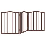  Vrata za pse s 3 panela sklopiva smeđi hrast 150 cm drva topole | shoptok.hr