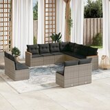 Maison Chic Seti vrtnega pohištva - Vrtna garnitura - Vrtni pohištvo set 11-delna z blazinami siv poli ratan, (21810951) | Shoptok.si