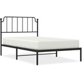  The Living Store Kovinski posteljni okvir z vzglavjem črn 107x203 cm - Posteljni Okvir, (21448932) | Shoptok.si