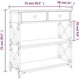  Konzolni stol boja hrasta 75 x 28 x 75 cm konstruirano drvo | shoptok.hr
