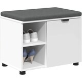  Klupa za hodnik s jastukom s policom Bijeli 60 x 38 x 46 cm | shoptok.hr