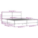  Posteljni okvir siva sonoma 140x200 cm inž. les in kovina | Shoptok.si