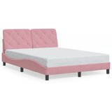  The Living Store Posteljni okvir z vzglavjem roza 140x200 cm žamet - Posteljni Okvir, (21490652) | Shoptok.si