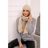Kesi Women's set with scarf Adrianna K417 dark beige Cene