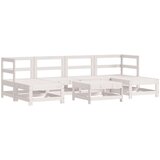 Maison Chic Seti vrtnega pohištva - Vrtna garnitura - Vrtni pohištvo set 7-delna bela trdna borovina, (21806721) | Shoptok.si