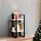  The Living Store Knjižna omara 2-nadstropna bela 40x30x70 cm trdna borovina - Knjižna Omara, (21431658) Cene