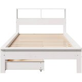 Krevet s regalom z knjige bez madraca bijeli 100x200cm borovina | Eponuda.com