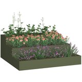 Vrtna saksija Maslinasto zelena 90 x 90 x 35 cm Čelična vrata | shoptok.hr