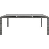  Vrtni stol 200x150x75 cm od kaljenog stakla i poliratana sivi | shoptok.hr