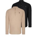 Dewberry DOUBLE SET G783 JUDGE COLLAR SHIRT-BLACK-BEIGE | shoptok.hr
