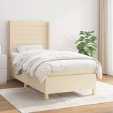  Okvir kreveta s oprugama i madrac krem 80x200 cm od tkanine | shoptok.hr