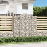  Obokane gabion košare 4 kosa 200x30x200/220 cm pocinkano železo, (20982001) Cene