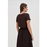 Marisse Brown Short-Sleeved Blouse | shoptok.hr