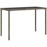  Vrtni stol sa staklenom pločom sivi 115x54x74 cm od poliratana | shoptok.hr