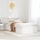  Okvir kreveta s uzglavljem bijeli 90 x 190 cm od borovine | shoptok.hr
