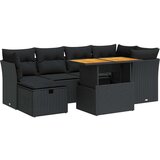  7-dijelni set vrtnih sofa od poliratana s jastucima crni bagrem | shoptok.hr