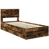 Krevetna konstrukcija s ladicama Dimljeni hrast 90 x 200 cm Smeđa 210 x 93 x 90 cm | Shoptok.si