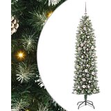 vidaXL Umetno vitko božično drevo med 300 LED Zelena in bela 180 cm | Shoptok.si