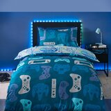 Catherine Lansfield Plava/siva dječja posteljina za krevet za jednu osobu od mikrovlakana 135x200 cm Gamer – | shoptok.hr