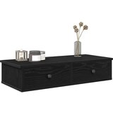 vidaXL Stenska polica s predali črn 80x34x17 cm inženirski les | Shoptok.si