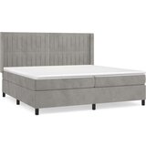  Box spring postelja z vzmetnico svetlo siva 200x200 cm žamet, (20761087) | Shoptok.si