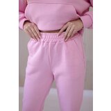 Kesi Insulated set with a sweatshirt with a tie at the bottom in powder pink | shoptok.hr