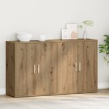  Strani šal 2 pcs Umetni hrast 60 x 31 x 70 cm Konstruiran les, (5000217471) | Shoptok.si