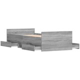  Kreveta s uzglavljem i podnožjem boja hrasta 100 x 200 cm | shoptok.hr
