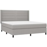  Box spring postelja z vzmetnico LED sv. siva 160x200 cm blago, (20936998) | Shoptok.si