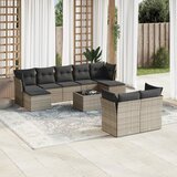  10-dijelni set vrtnih sofa od poliratana s jastucima sivi | shoptok.hr